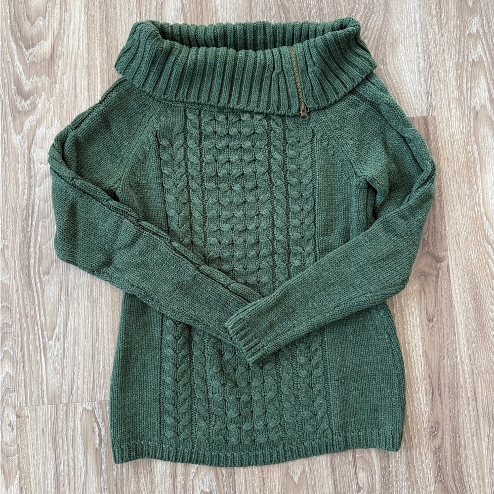 Always Forest Green Cowl Neck Sweater